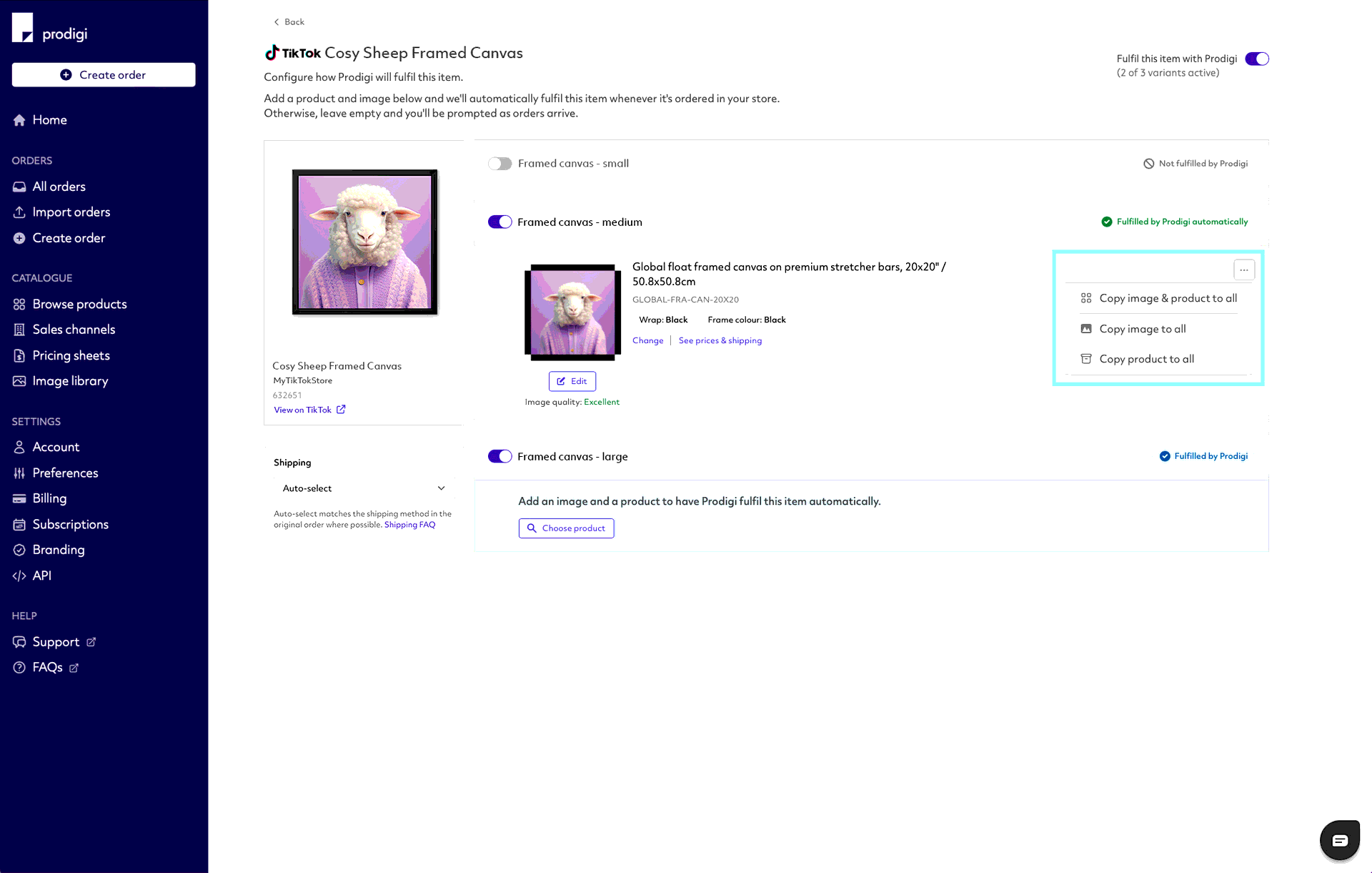 Prodigi TikTok Produktkonfigurationsschritt 6