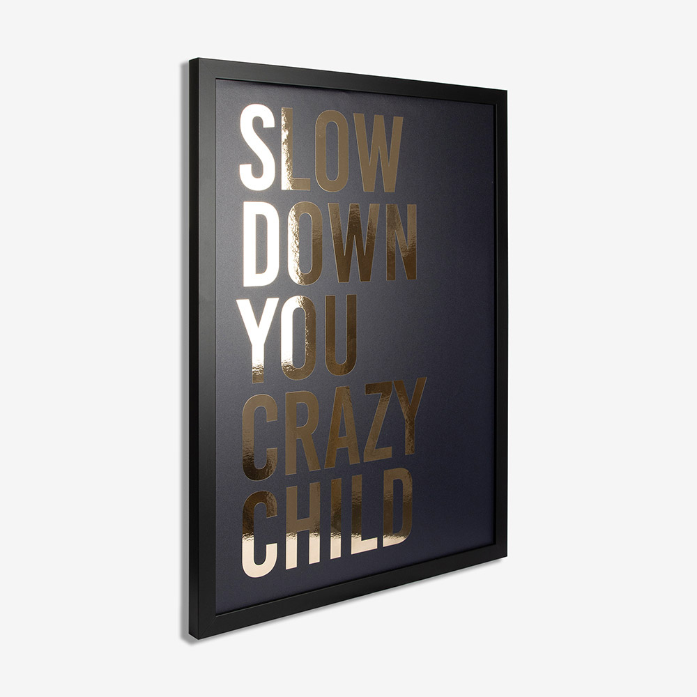 Gold metallic foil framed print on demand