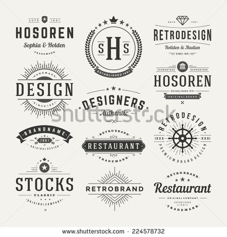 Monochrome logos from Shutterstock